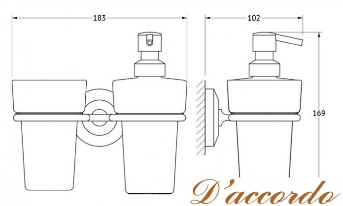 картинка Стакан и дозатор мыла FBS Standard STA 008 от магазина D'accordo